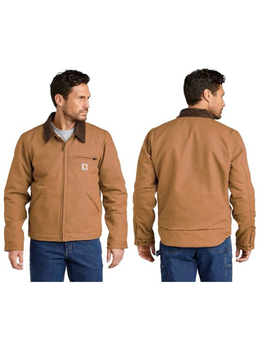 NWOT Carhartt Jacket Mens Size L Brown Duck Detroit Blanket Lined Work Utility
